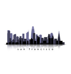 Flat San Francisco Skyline Silhouette