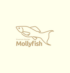 Lines Art Betta Fish Logo Design