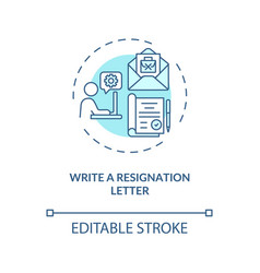 Write A Resignation Letter Concept Icon