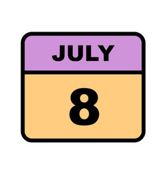 July 8th Date On A Single Day Calendar