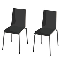 Two Black Chairs On A White Background