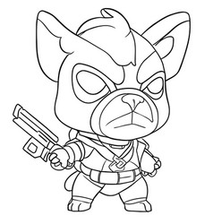 Cute Puppy Gangster Coloring Page