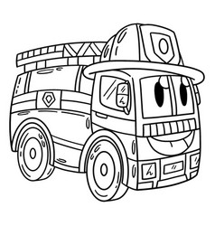 Firefighter Truck Toy Isolated Coloring Page