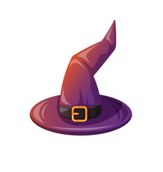 Halloween Wizard Hat In Cartoon Style Magic