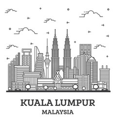 Outline Kuala Lumpur Malaysia City Skyline