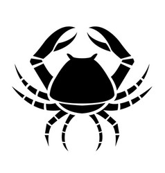 Black Cancer Zodiac Star Sign With A Crab