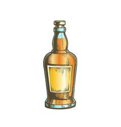 Color Hand Drawn Whisky Bottle With Blank Label