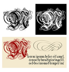 Decorative Gothic Letter N Uncial Fraktur