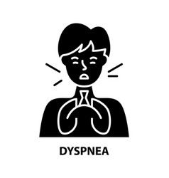 Dyspnea Icon Black Sign With Editable