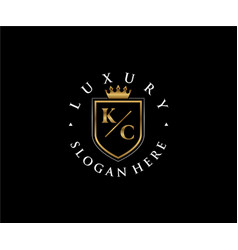 Initial Kc Letter Royal Luxury Logo Template