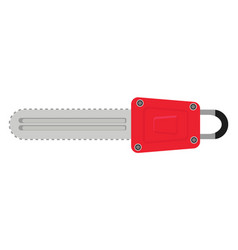 Red Chainsaw On A White Background