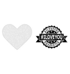 Textured Hashtag Iloveyou Ribbon Seal And Mesh