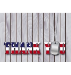 Military Dog Tag Thank You With Flag