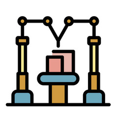 Modern Assembly Line Icon Color Outline