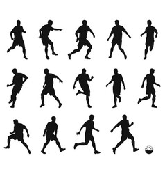 Soccer Player Black Silhouettes Footballer