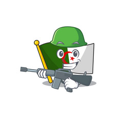 Army Flag Algeria Cartoon Isolated Mascot