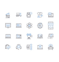 Information Provider Line Icons Collection Data