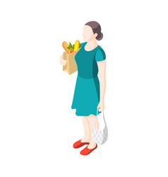 Isometric Woman Shopping