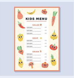 Kids Menu Cute Colorful Hand Drawn Template