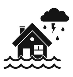 Storm House Flood Icon Simple Style