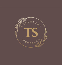 Ts Initials Letter Wedding Monogram Logos