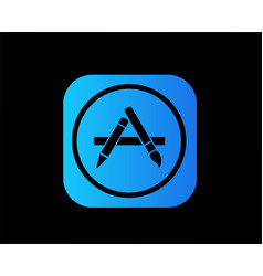 App Store Icon Logo Phone Apple Symbol Blue Design