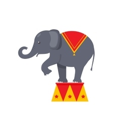 Cartoon circus elephant standing on a ball Vector Image