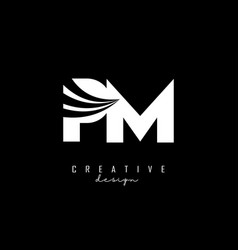 Creative White Letters Pm P M Logo With Leading