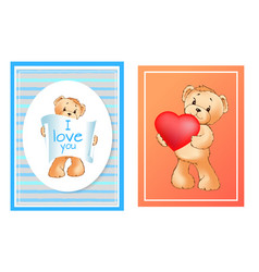 Little bear cartoon character Royalty Free Vector Image