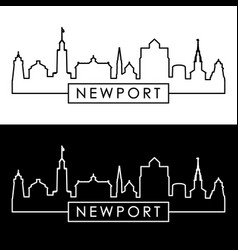 Newport Skyline Linear Style Editable File