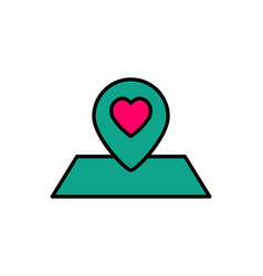 Wedding Location Icon Map With Heart Related