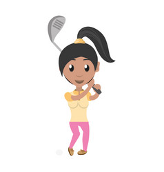 Women Playing Golf Cartoon