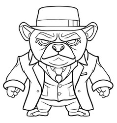 Gangster Bulldog Coloring Page