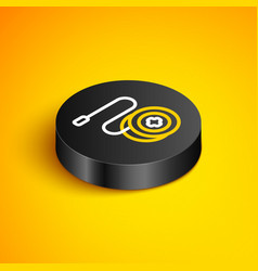 Isometric Line Yoyo Toy Icon Isolated On Yellow