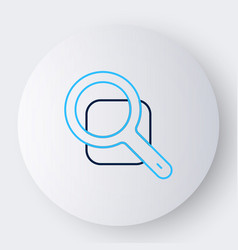 Line Magnifying Glass Icon Isolated On White