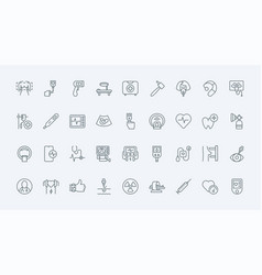 Medical Devices Thin Line Icons Set Equipment