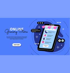 Online Grocery Store Blue Banner