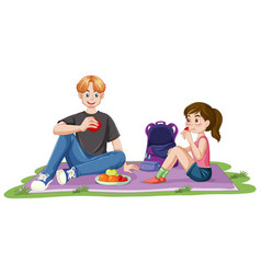 Teenage Enjoying Picnic Outdoor Scene