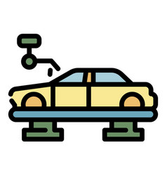 Car Assembly Line Icon Color Outline