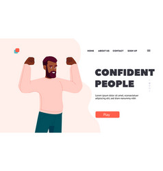 Confident People Landing Page Template Black Man