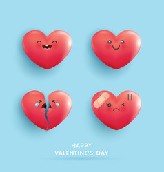 Happy Valentines Day Set Icon Heart Symbol Love