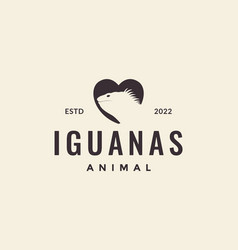 Iguana Love Logo Design Hipster