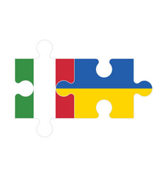 Puzzle Of Flags Of Italy And Ukraine