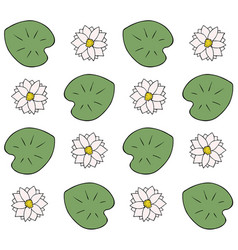 Seamless Pattern Of Hand Drawn Water Lily