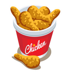 Chicken Fried Leg Piece In Bucket