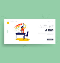 Naughty Kid Making Mess Drawing Landing Page