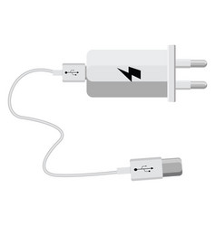 White Phone Charger On A White Background