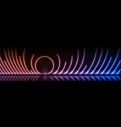 Glowing Neon Laser Circles Technology Background