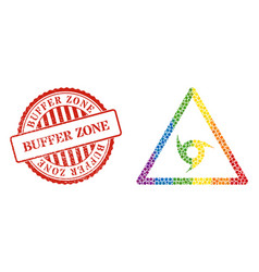 Grunge Buffer Zone Seal And Rainbow Cyclone