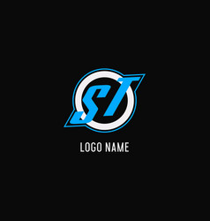 Initial St Logo Circle Line Creative Esport Team